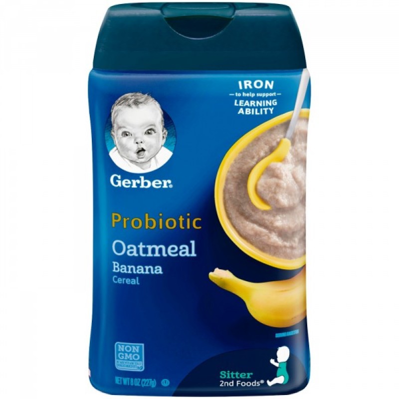 Gerber Baby Food Probiotic Oatmeal And Banana Fruit And Grain Baby Cereal